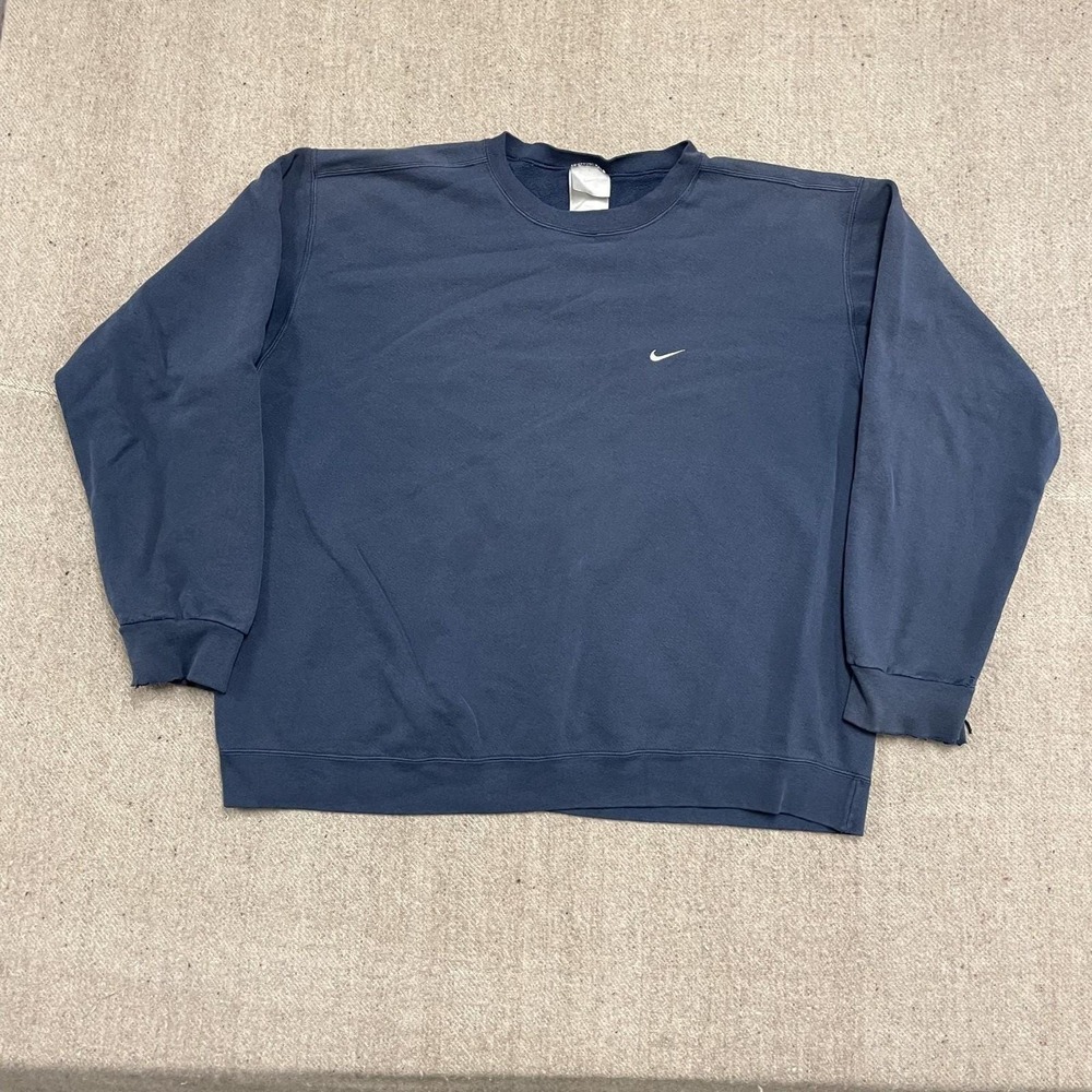 Vintage Blank Swoosh Sweatshirt Men XXL Blue 1990s Nike